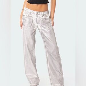 Edikted Glitter Silver/White Jeans